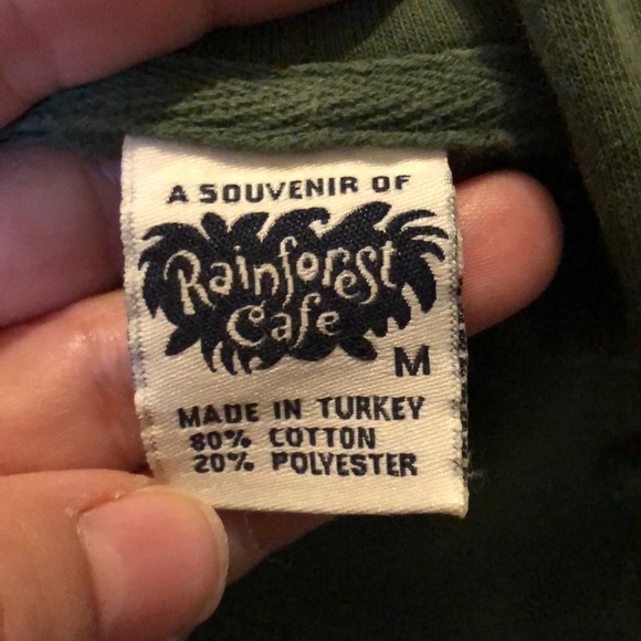 Rainforest Cafe Tops Rainforest Cafe Orlando Green Zipup Hoodie M